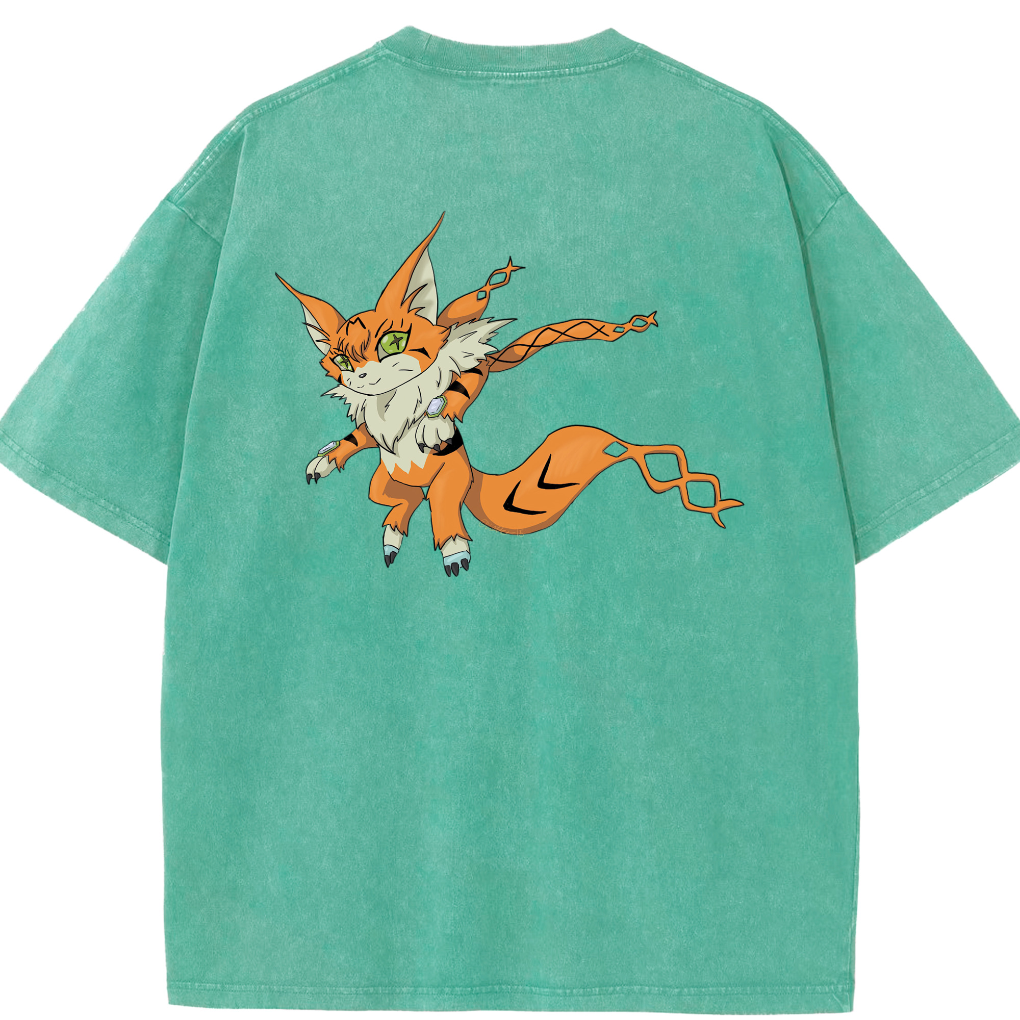 （画像用） Digimon デジタルモンスター/デジモン 綿100% ヴィンテージ風 半袖Tシャツ（背面プリント）